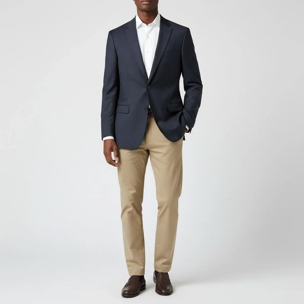 JOS. A. BANK Mens Blazer 43L Slim-Fit Traveler's Collection 100% Wool Sport Coat